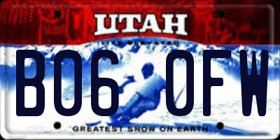 UT license plate B060FW