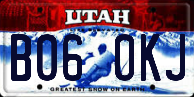 UT license plate B060KJ