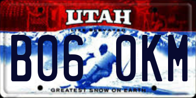 UT license plate B060KM