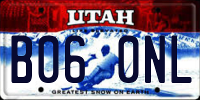 UT license plate B060NL