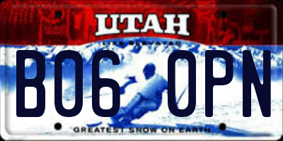 UT license plate B060PN