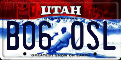 UT license plate B060SL