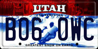 UT license plate B060WC