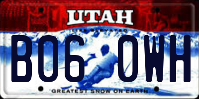 UT license plate B060WH