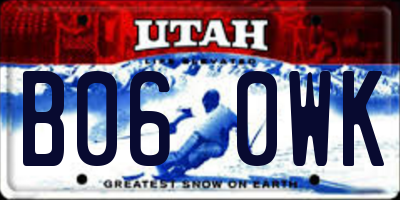 UT license plate B060WK