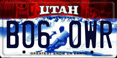 UT license plate B060WR
