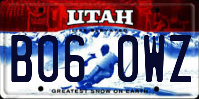 UT license plate B060WZ