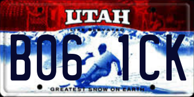 UT license plate B061CK