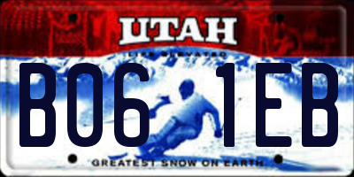 UT license plate B061EB