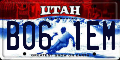 UT license plate B061EM