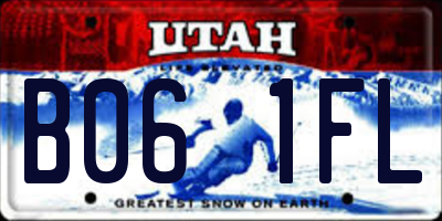 UT license plate B061FL