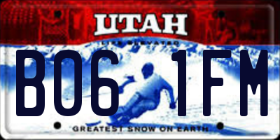 UT license plate B061FM