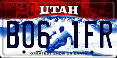 UT license plate B061FR