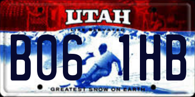 UT license plate B061HB
