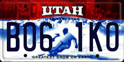 UT license plate B061KO