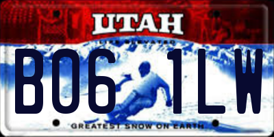 UT license plate B061LW