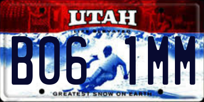 UT license plate B061MM