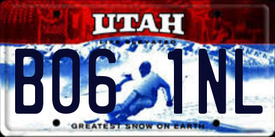 UT license plate B061NL
