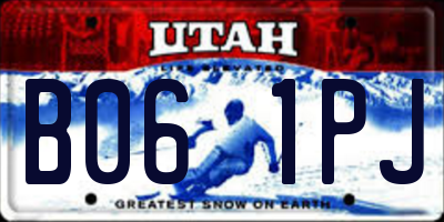 UT license plate B061PJ