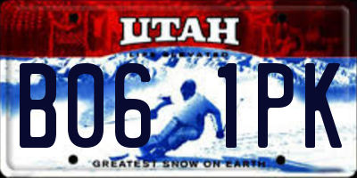 UT license plate B061PK