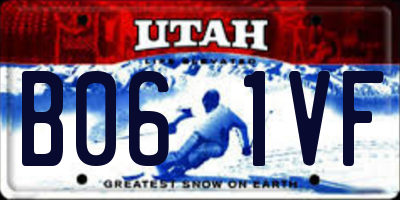 UT license plate B061VF