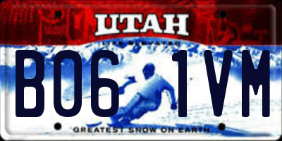 UT license plate B061VM