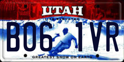 UT license plate B061VR