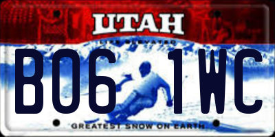 UT license plate B061WC