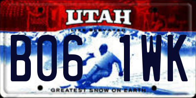 UT license plate B061WK