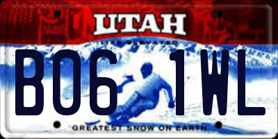UT license plate B061WL