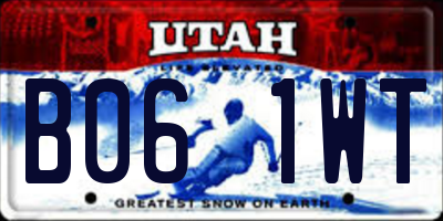 UT license plate B061WT