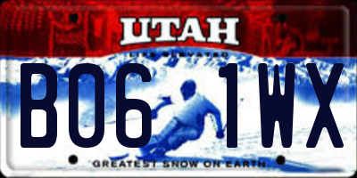 UT license plate B061WX