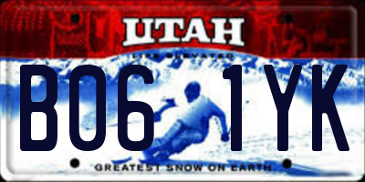 UT license plate B061YK