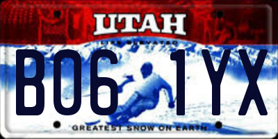 UT license plate B061YX
