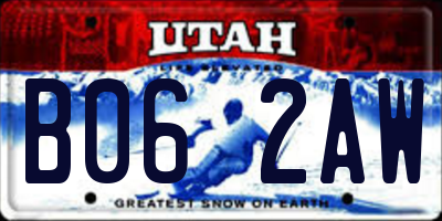 UT license plate B062AW