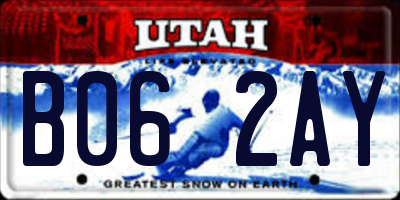 UT license plate B062AY
