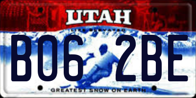 UT license plate B062BE
