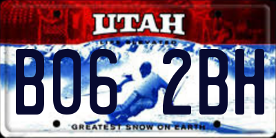 UT license plate B062BH