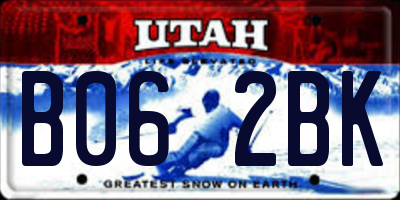 UT license plate B062BK