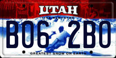UT license plate B062BO