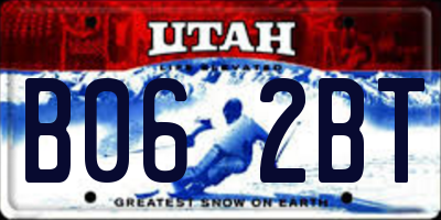UT license plate B062BT