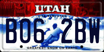 UT license plate B062BW