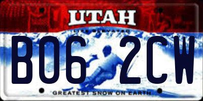 UT license plate B062CW