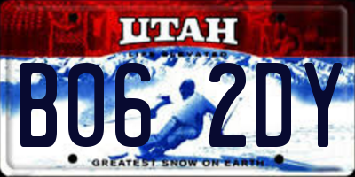 UT license plate B062DY