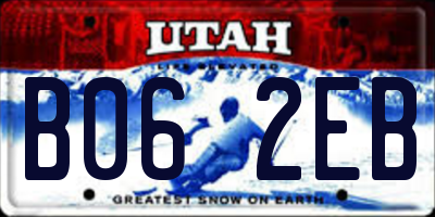 UT license plate B062EB