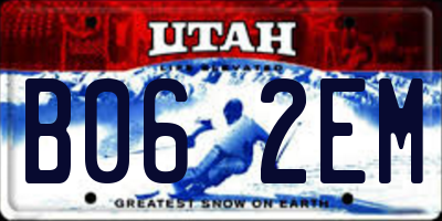 UT license plate B062EM