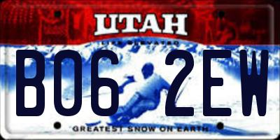 UT license plate B062EW