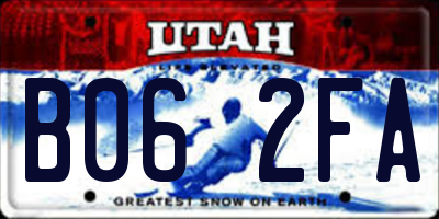 UT license plate B062FA