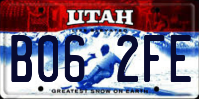 UT license plate B062FE