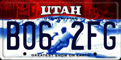 UT license plate B062FG